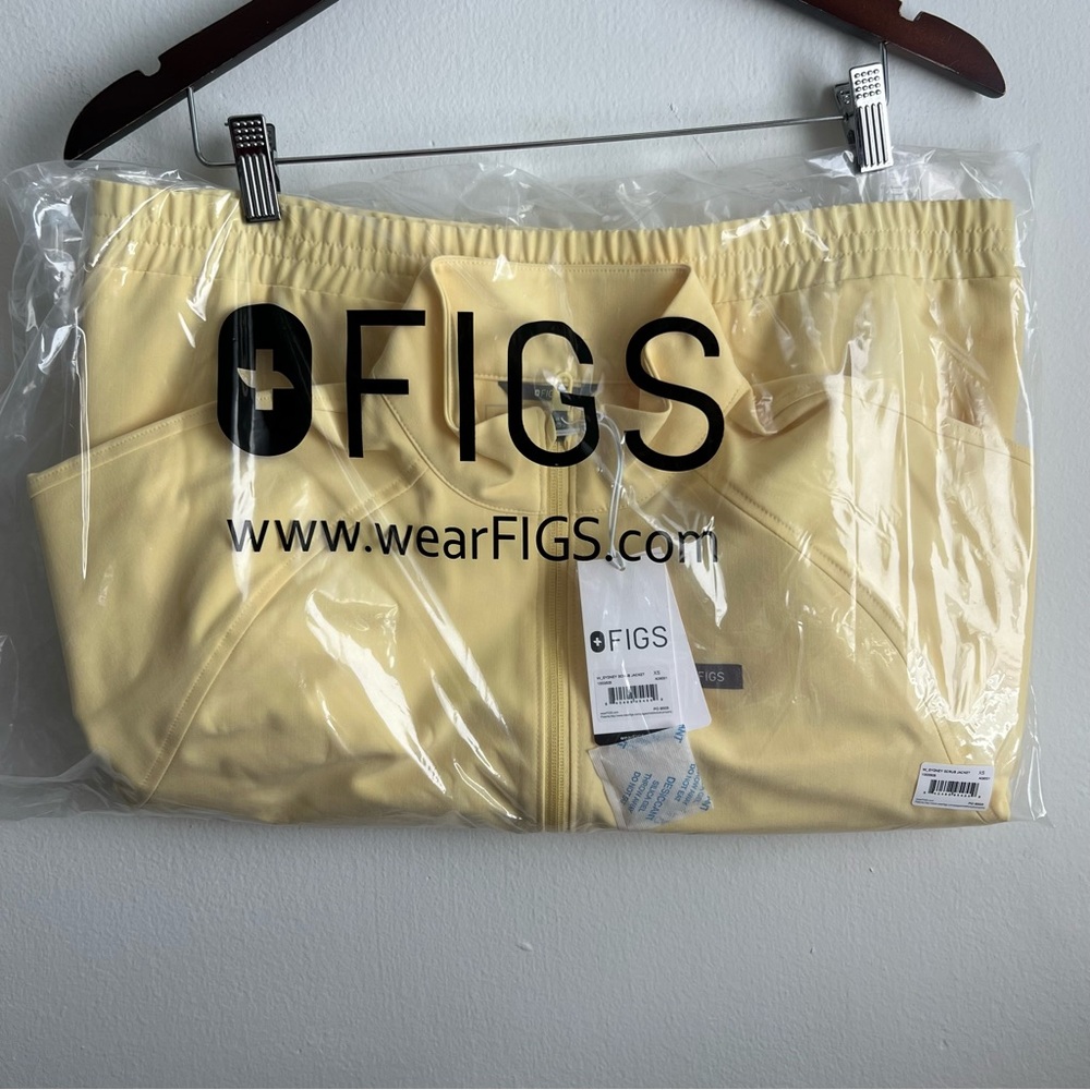 Butter yellow Figs Sydney scrub jacket